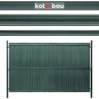 Příslušenství pro plot Kryt plotového panelu s pásy zelený 152 cm - tmavě zelená \ 152 cm