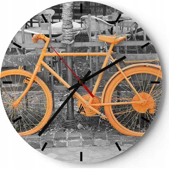 Hodiny Nástěnné hodiny do kuchyně 30x30 Kolo Retro Skleněné hodiny do obýváku Tiché