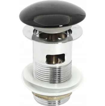 Sifon Zátka s přepadem automatická, klik-klak kulatý Susina černá