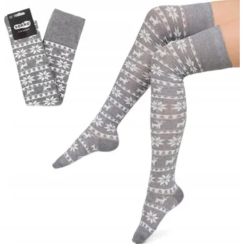 Dámské spodní prádlo SOKKO Vánoční podkolenky bavlněné se soby