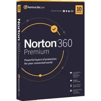 Antivir Norton 360 PREMIUM 75GB + VPN 1 lic. 10 lic. 3 roky ESD (21435581) NORTON 360 PREMIUM 75GB +VPN 1 uživatel pro 10 zařízení na 3 rok ESD