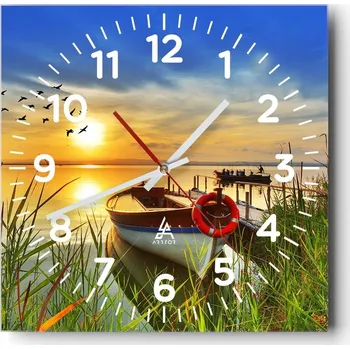 Hodiny Nástěnné hodiny do obýváku 40x40 Krajina Bezhluczne Skleněné hodiny Tiché