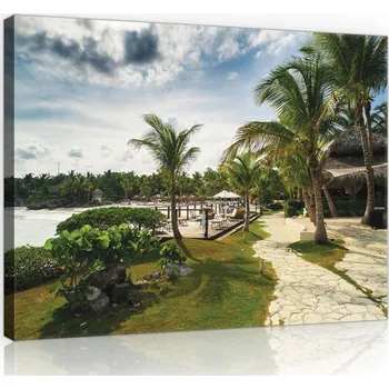 Obraz OBRAZ NA PLÁTNĚ CANVAS 60x40 PLÁŽ, PALMY, MOŘE