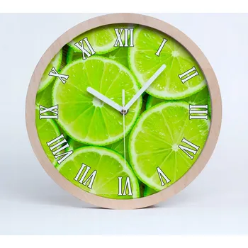 Hodiny Dřevěné nástěnné hodiny kulatý limetkové fi 30 cm