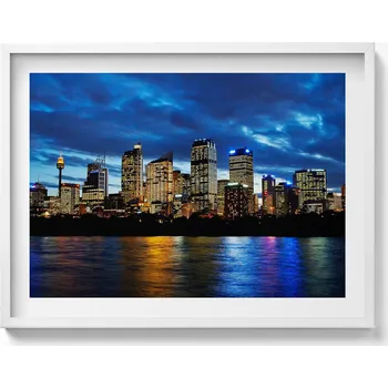 Obraz Obraz v bílém rámu nástěnná dekorace Večerní procházka v Sydney 80x60 cm