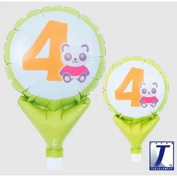 Balónek Mini balónek číslo 4 zvířátko 10 cm x 15 cm t11524