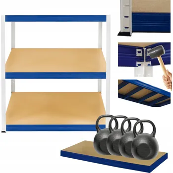 Dílenský regál Kovový regál do skladu, dílny HELIOS 90x90x30cm 3 police 400kg ZÁTĚŽ