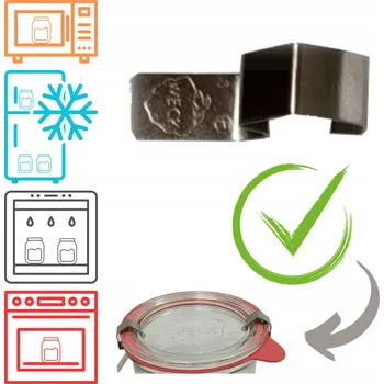 Sklenice Plechová spona, klip, přezka na sklenice WECK, na skleněná víčka, 1 ks