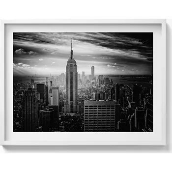 Obraz Dekorativní nástěnný obraz v rámu s grafikou Budovy New Yorku 80x60 cm