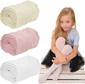 Dámské punčochy 3 BALENÍ HLADKÝCH PUNČOCHÁČE 140-146 MIKROVLÁKNO 40 DEN Ecru Růžová Bílá BS