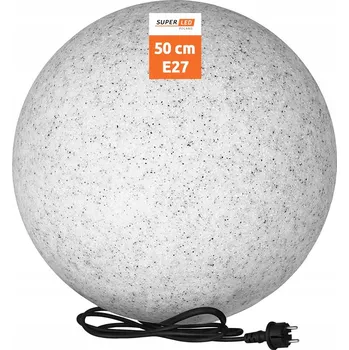 Zahradní dekorace LED zahradní koule 230V E27 50 cm KAMENNÁ BETONOVÁ s kabelem a zástrčkou