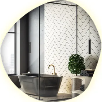 Zrcadlo Dekorativní LED Zrcadlo Premium na toaletní stolek pro líčení, asymetrické a stylové