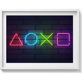 Obraz Obraz v rámu na zeď Symboly hráče - znaky na konzoli 80x60 cm