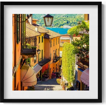 Obraz Moderní nástěnná dekorace Italské městečko malebná ulička 50x50 cm