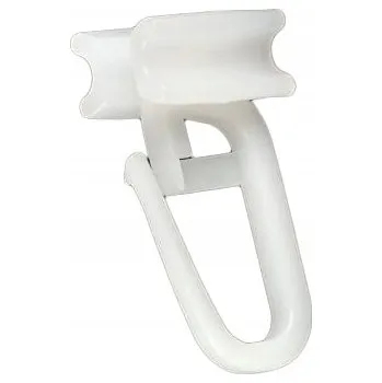 Jezdec/háček s kluzákem do hliníkových garnýží 10 Ks bílý