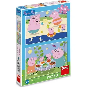 Hračka Puzzle Peppa Pig: Na dovolené 2x48 dílků