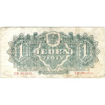 POLSKO. 1 złoty 1944. Série XM.