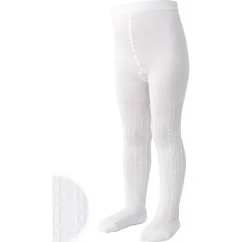 DÍVČÍ VZOROVANÉ KOSTKOVANÉ PUNČOCHÁČE JOY 071 bílá 116-122