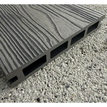 Terasové prkno ANTRACITOVÉ terasové prkno WPC kresba dřeva Rainbodeck Délka prkna: 3500 mm