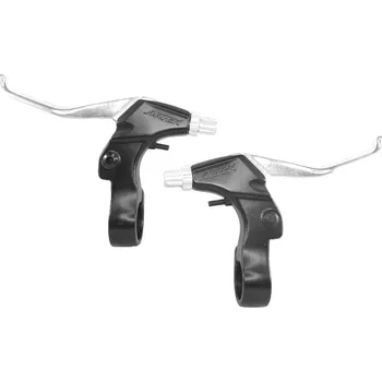 Brzda na kolo Brzdové páky 4RACE V-brzdy Al černo-stříbrné 3-prsté