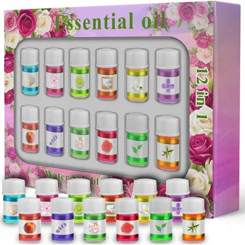 SADA 12 KUSŮ AROMATERAPEUTICKÝCH OLEJŮ ÉTERICKÝ OLEJ DO AROMALAMPY VONNÝ