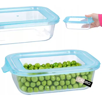 Svačinový box Pojemnik na żywność szklany z pokrywką 630 ml lunchbox svačinový box