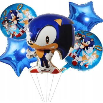 Balónek SADA FÓLIOVÝCH BALÓNKŮ SONIC - 5 ks