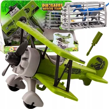 autíčko Letadlo Avioneta Transport Dinosaurů Klec Rozebíratelná Zelená