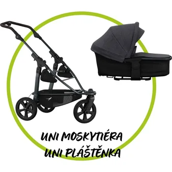 Kočárek TFK - Trends for Kids Akční set TFK Mono 3 frame - air chamber wheel + Hluboká korba kombi Premium + Pláštěnka + Moskytiéra