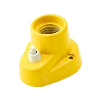Nástěnné svítidlo Nástěnná lampa Porcelánová objímka ŽLUTÁ E27 VYPÍNAČ