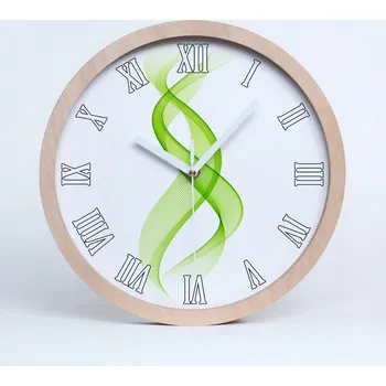 Hodiny Velké dřevěné nástěnné hodiny barevné vlny průměr 30 cm