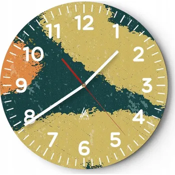 Hodiny Kuchyňské nástěnné hodiny 30x30 Abstrakce Moderní skleněné hodiny Tiché