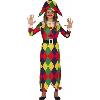 Karnevalový kostým KOSTÝM HARLEQUIN KLAUN OVERAL ŠAŠEK KARANAVAL PŘEVLEK HALLOWEENSKÝ PLES 116