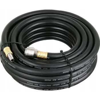 Příslušenství ke kompresoru Pneumatická hadice flexibilní 10x17mm 10m gumová s rychlospojkami