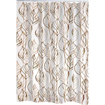 Sprchový závěs Sprchový závěs LEAVES, PVC - hnědý dekor, 180 × 200 cm (32618) RIDDER