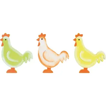 Velikonoční dekorace Anděl Přerov, s.ro. Slepice dřevěná s lepíkem 4 cm 24 ks v krabičce