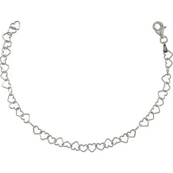 Náramek Stříbrný náramek srdíčkový délka náramku 20cm