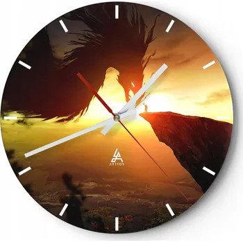 Hodiny Velké nástěnné hodiny 40x40 Abstrakce Skleněné hodiny Kulatý Tiché