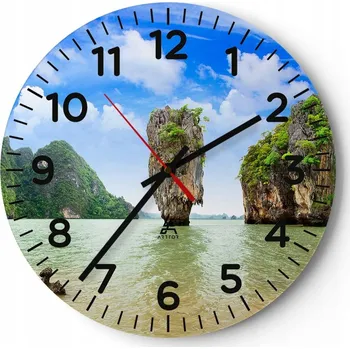 Hodiny Kuchyňské nástěnné hodiny 30x30 Krajina Moderní Skleněné hodiny do obýváku Tiché