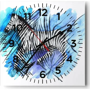 Hodiny Kuchyňské nástěnné hodiny 30x30 Zvířata Skleněné hodiny do obýváku Moderní Tiché