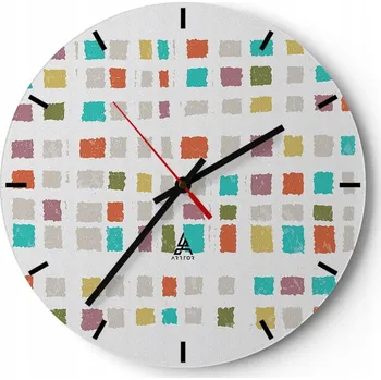Hodiny Nástěnné hodiny do kuchyně 30x30 Pastelové Skleněné hodiny do obýváku Tiché