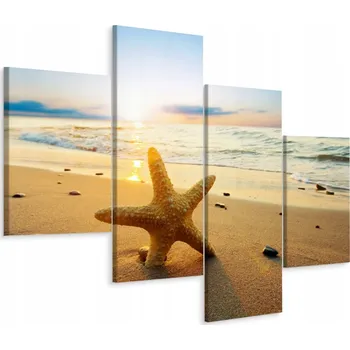 Obraz Čtyřdílný obraz pláž Moře Slunce 3D 80x50