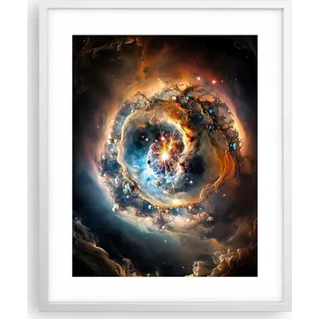 Obraz Obraz plakát na zeď v bílém rámu 40x50 vesmír plakáty do obýváku