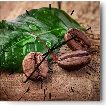 Hodiny Velké nástěnné hodiny 40x40 cm - Gastronomie - Skleněné hodiny - Tichý chod