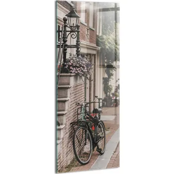 Obraz Skleněný foto obraz na zeď Moderní Do posilovny Kolo ve městě 50x125