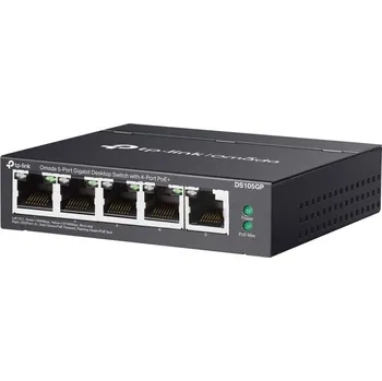 Switch TP-LINK VIGI TP-Link DS105GP, Omada switch, 4x Gigabit PoE+, 1x GLAN, 65W PoE budget