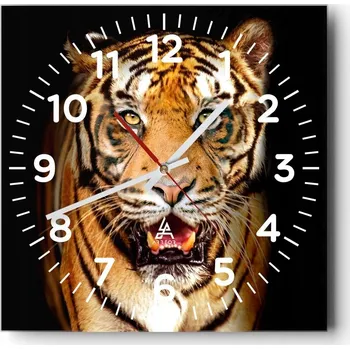 Hodiny Kuchyňské nástěnné hodiny 30x30 Zvířata Skleněné hodiny do obýváku Moderní Tiché