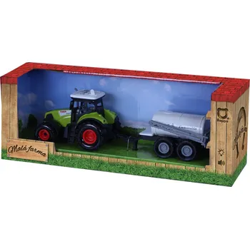 Traktor plastový se zvukem a světlem s vlečkou na postřik