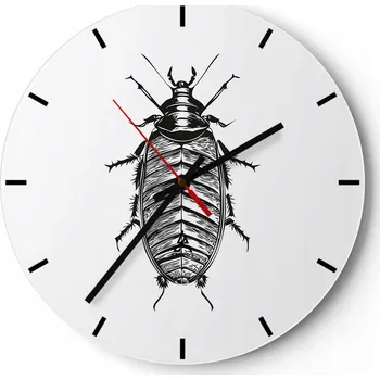 Hodiny Nástěnné hodiny do kuchyně 30x30 Hmyz Skleněné hodiny do obýváku Loft Tiché