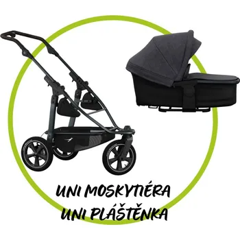 Kočárek TFK - Trends for Kids Akční set TFK Mono 3 frame - air wheel + Hluboká korba kombi Premium + Pláštěnka + Moskytiéra